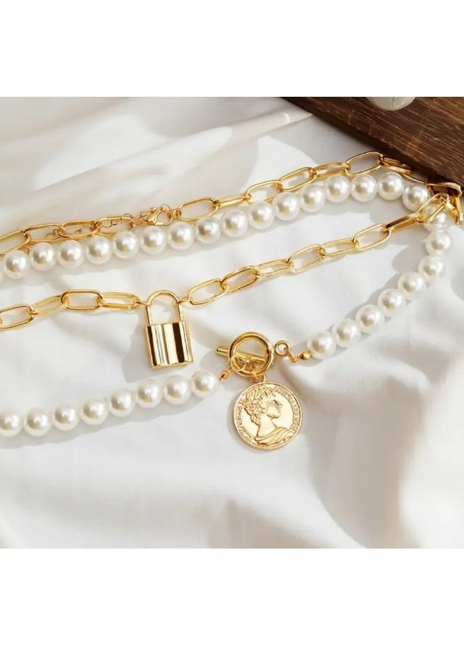 Кольє двошарове з кулонами No Brand (362947753)