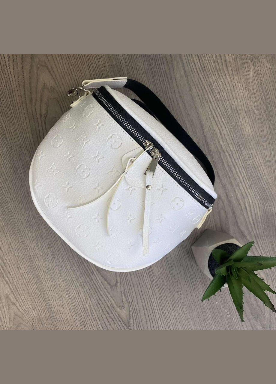 Женская сумка слинг бананка кросс-боди из экокожи черная белая (sku_993) No Brand (330575709)