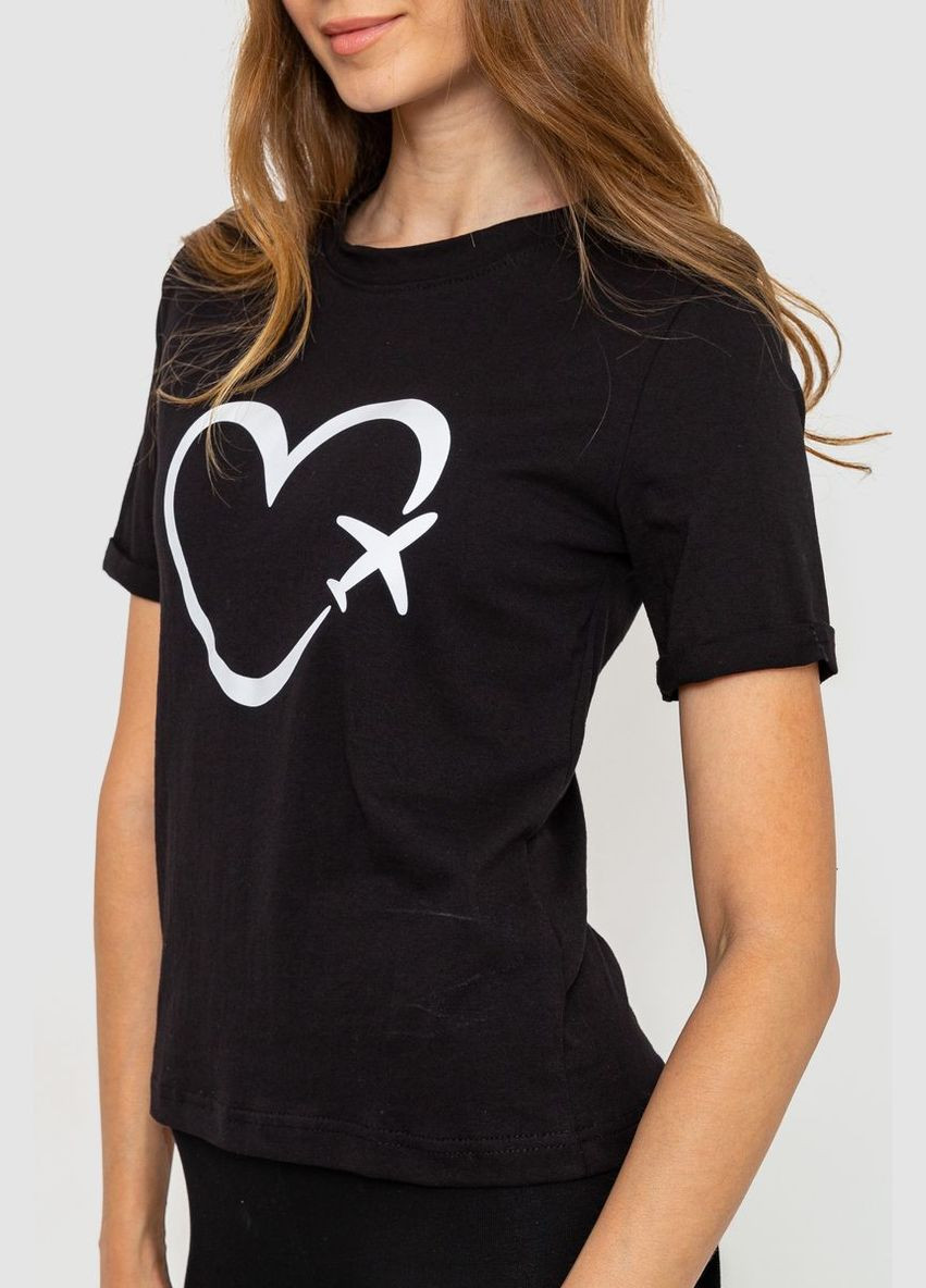 Черная футболка женская с принтом Ager 241R121