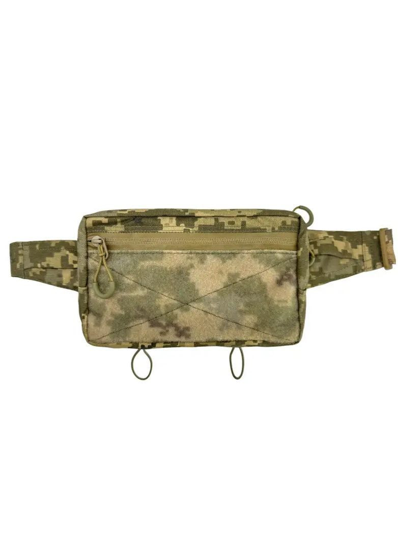 Сумка бананка маленькая из патч панелью ММ-14. Мужская сумка на пояс. HardKIT 8247111-2-HK (370239997)