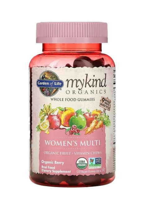 MyKind Organics Women's Multi 120 Veg Gummies Berries Garden of Life (292556210)