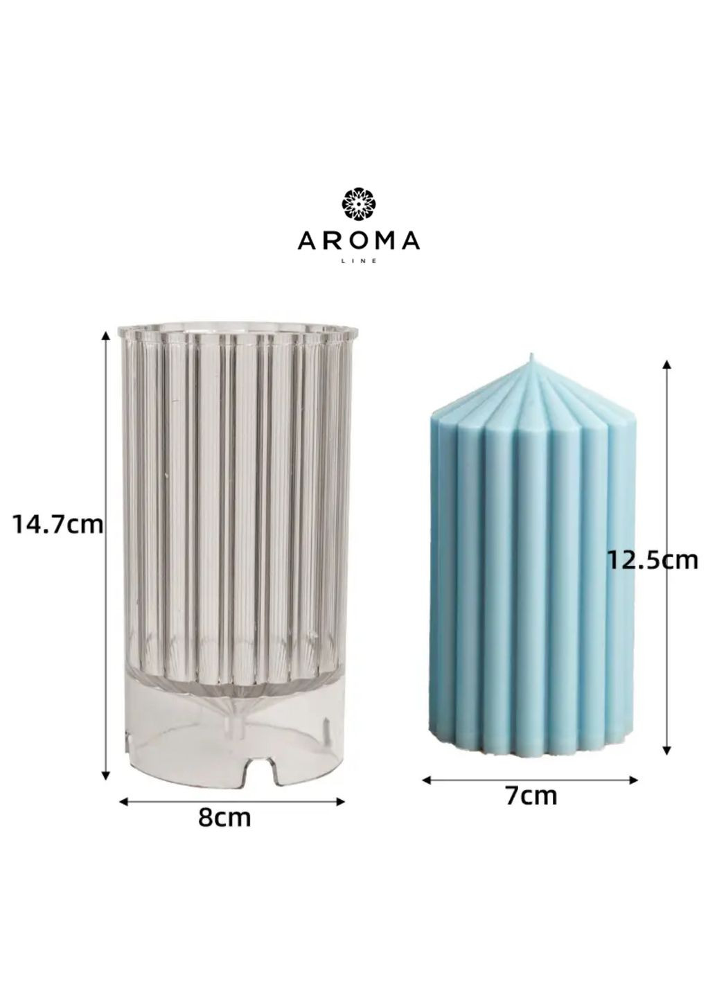 Пластиковая форма для изготовления свечей ребристый цилиндр с конусным верхом Aroma (316649074)