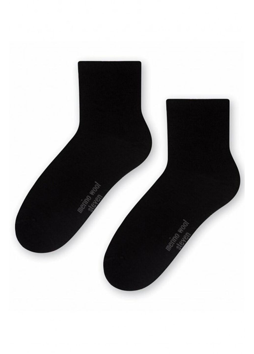 Чорні шкарпетки жіночі з вовни мериноса 130 merino wool Steven (349499744)