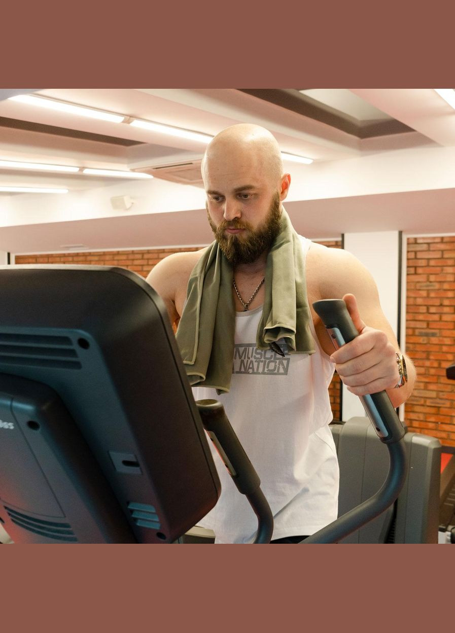 Полотенце спортивное микрофибра с чехлом 70х140 см (60158) Love You хаки