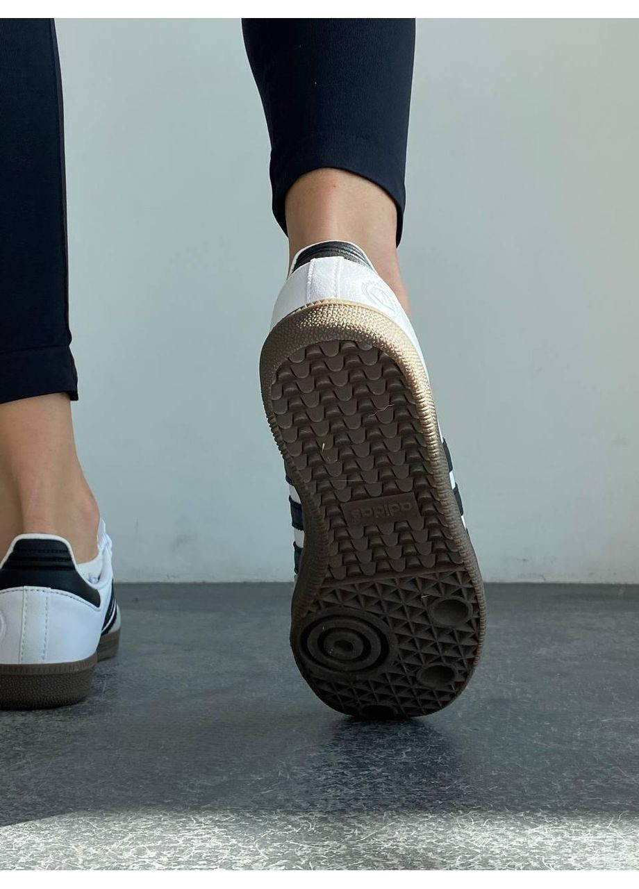 КРОСІВКИ ЖІНОЧІ ADIDAS SAMBA VEGAN LOW WHITE BLACK АДІДАС САМБА No Brand чорні демісезони (367175814)