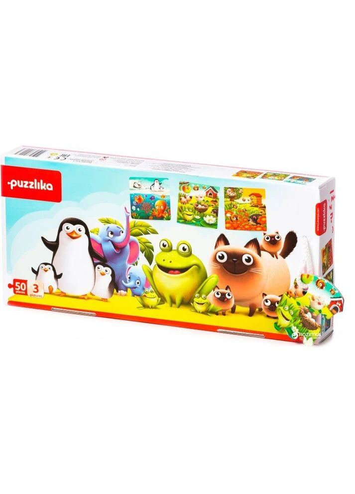 Пазлы 3 в 1 Любимые животные 50 элементов (12985) Puzzlika (388373445)
