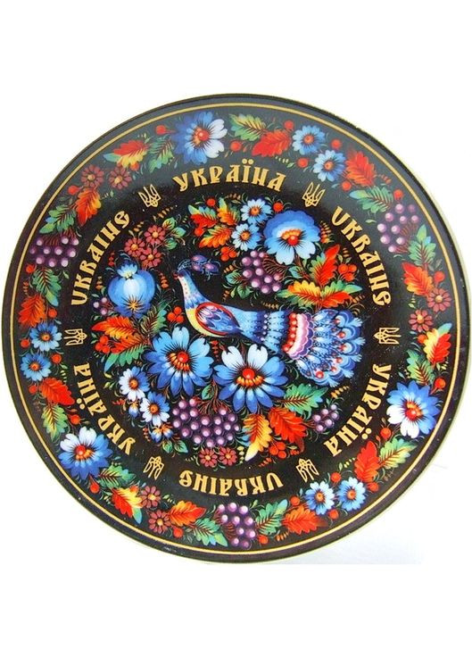 Тарелка керамическая Петриковская роспись (шутки голубые) 13 см (GP-UK-MT-080-1) Гранд Презент (282738074)