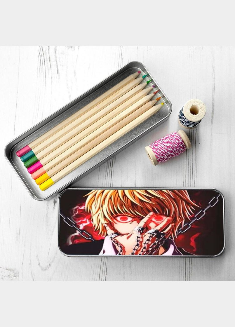 Органайзер для канцелярського приладдя металевий, кейс для дрібниць Хантер х Хантер #003 7*18 см Silver No Brand (309156167)