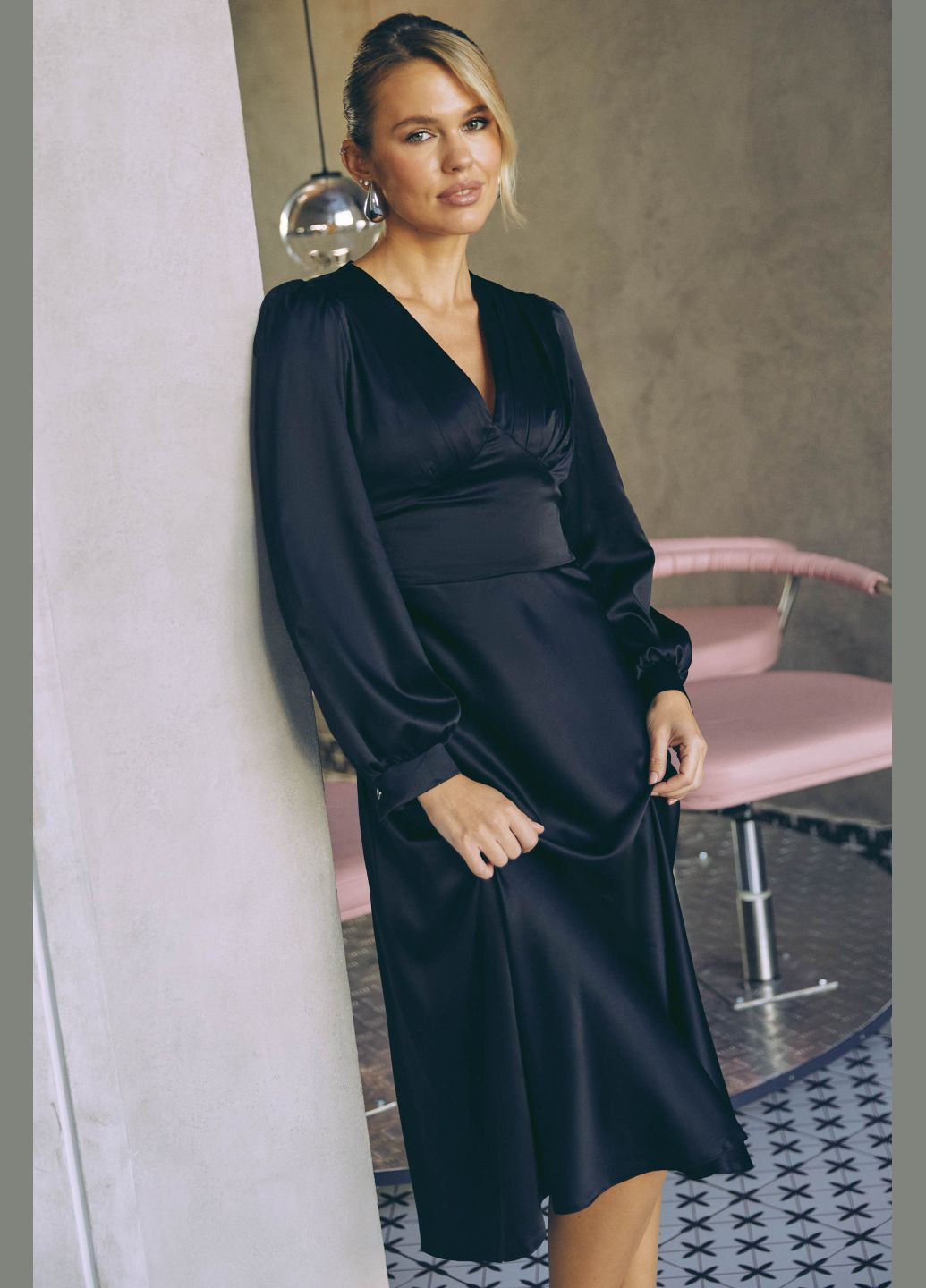 Черное вечернее платье ST-Seventeen однотонное