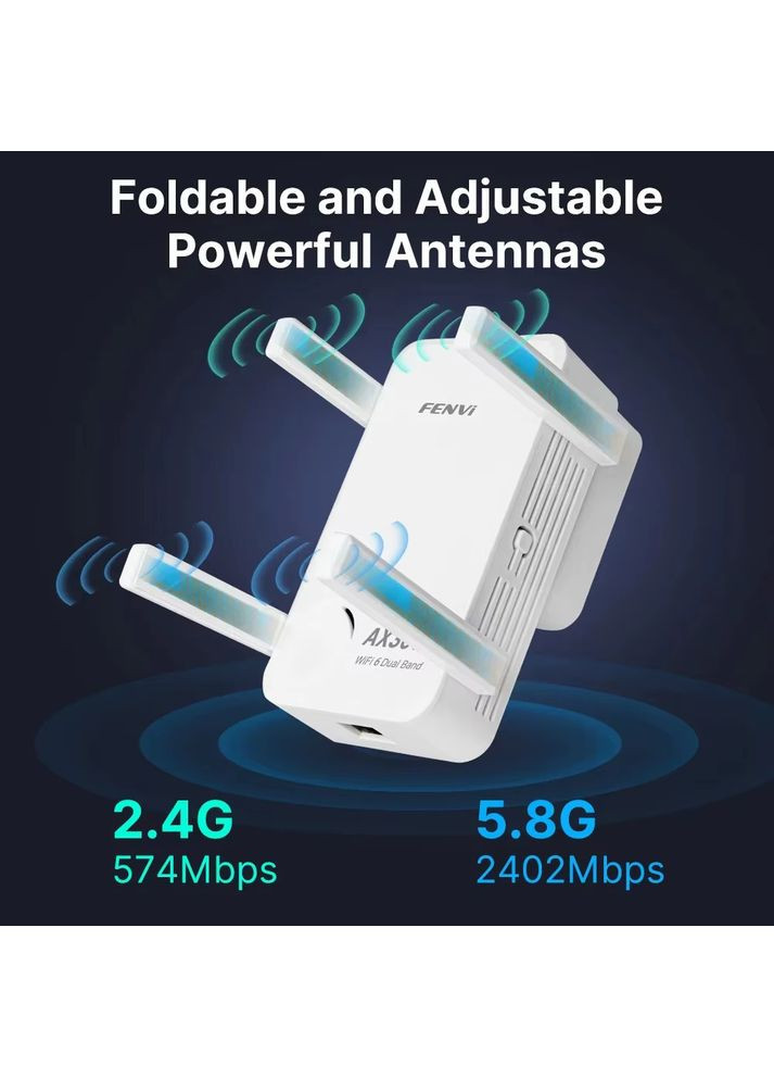 Точка доступа F-AX3000R Wi-Fi Repeater Dual Band 2.4/5Ghz Signal Booster Fenvi (370616464)