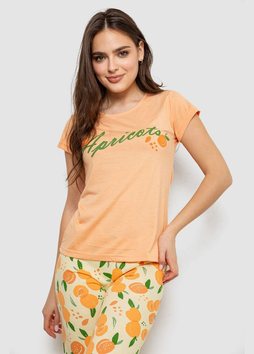 Помаранчева жіноча піжама з принтом Ager 243R7137