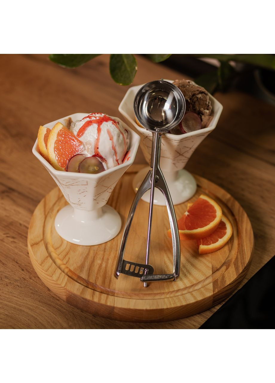 Кругла ложка для морозива 7,2х23 см із нержавіючої сталі Zhongjing (362455873)