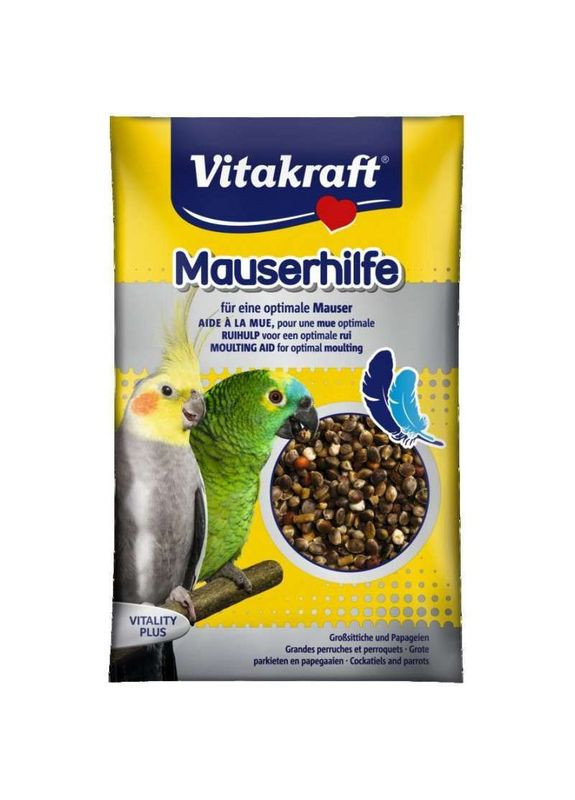 Витаминная примесь в период линьки для крупных и средних попугаев Mauserhilfe 25 г (4008239213396) Vitakraft (279564046)