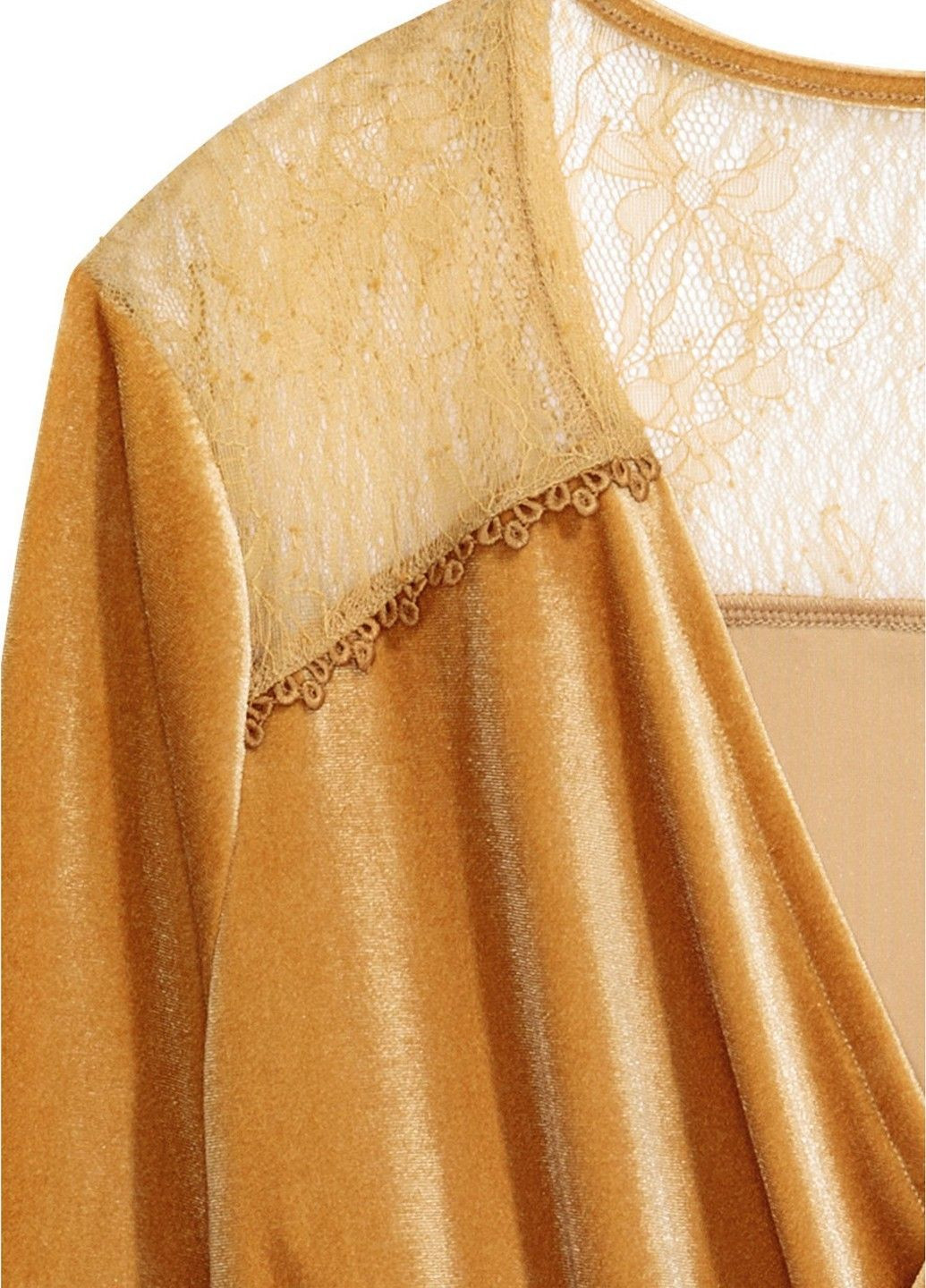 Горчичное кэжуал платье H&M однотонное