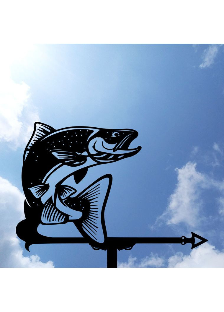 Флюгер Лосось, флюгер на дах з металу 2 мм. No Brand (368896480)