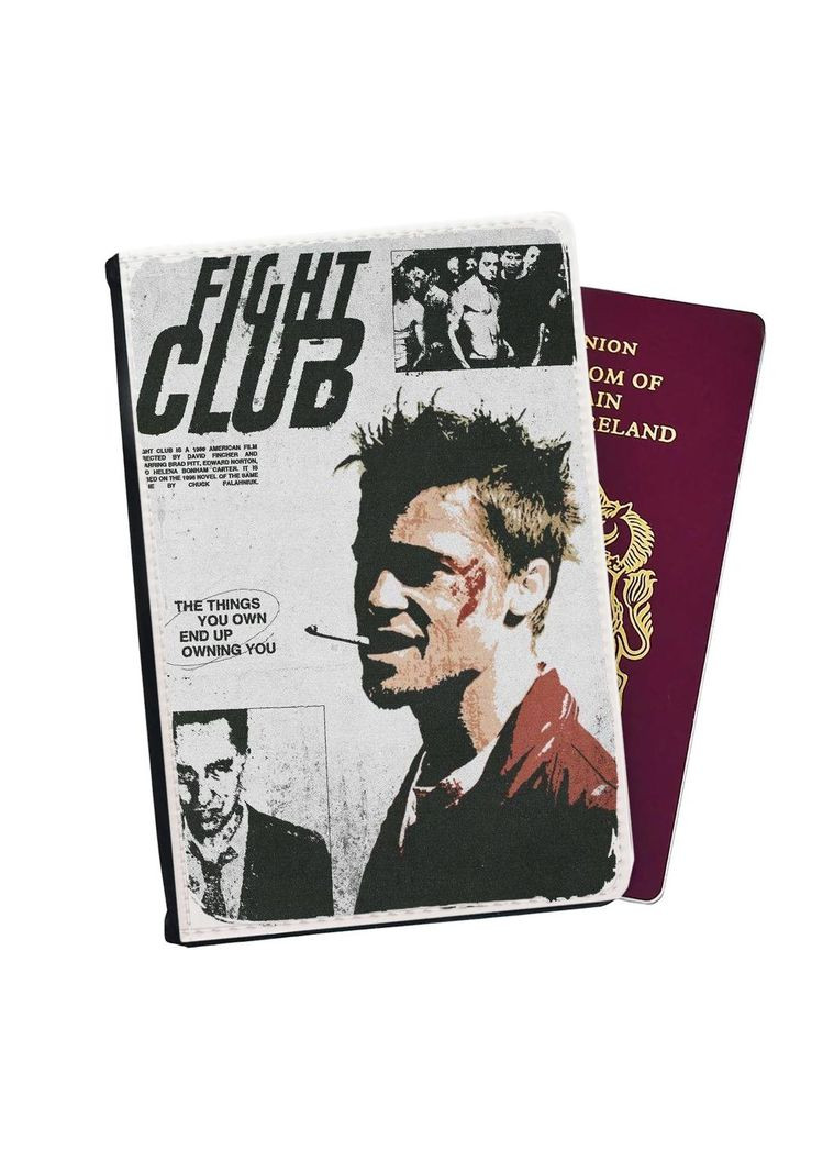 Портмоне Фільм Бійцівський клуб Обкладинка на паспорт, автодокументи з відсіками #004 Чорний No Brand (317549949)