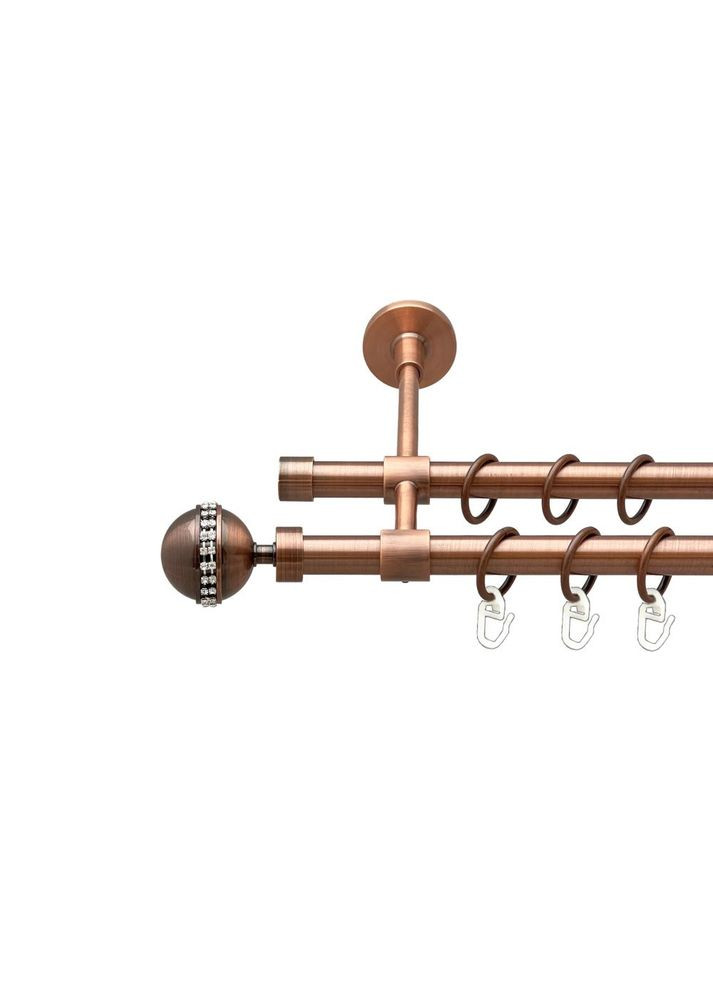 Карниз Авея металевий дворядний закритий гладка труба Мідь 16\16 мм 160 см (00-00019757) ORVIT (300688900)