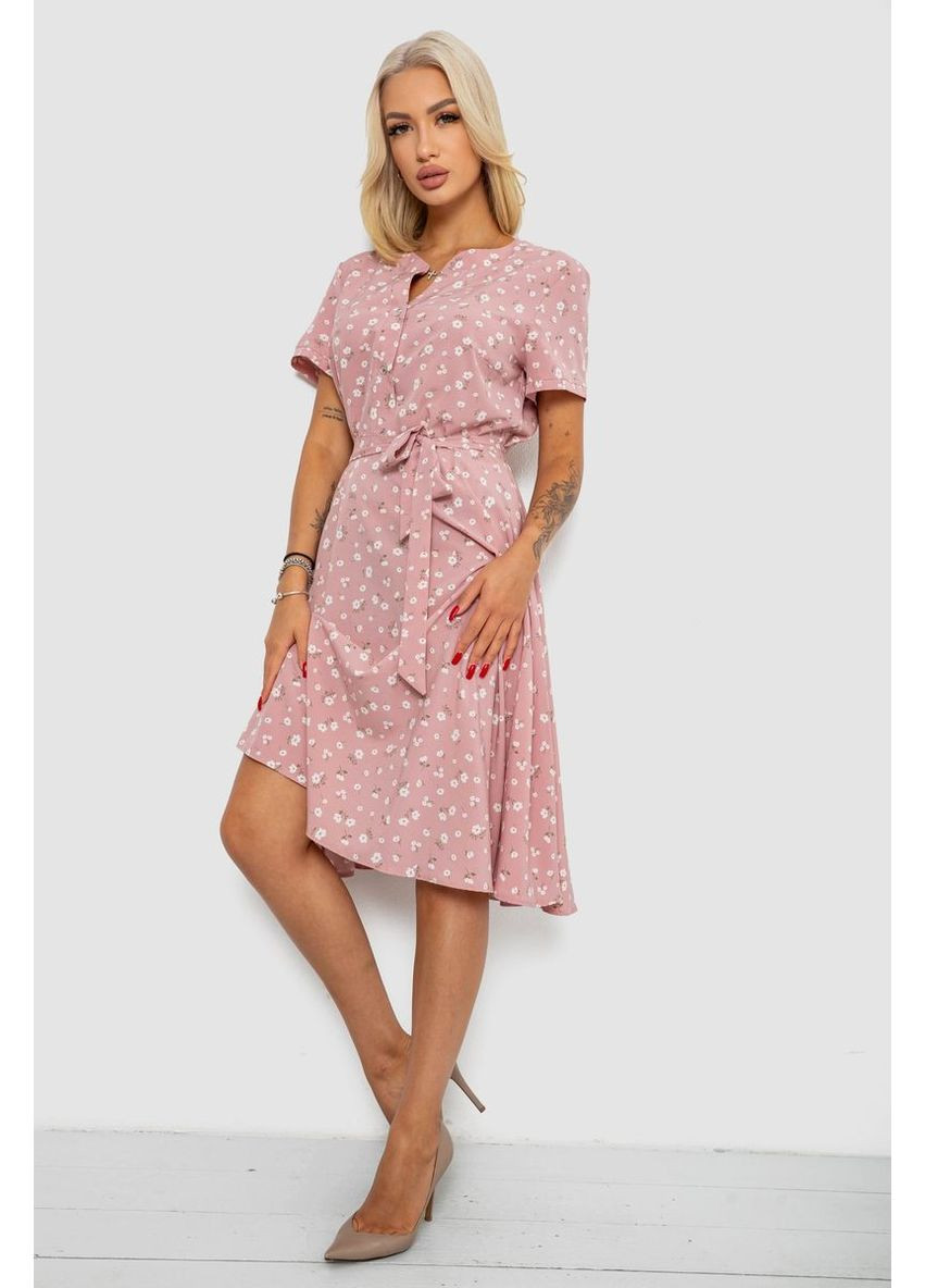 Розовое платье софт с принтом Sport Line