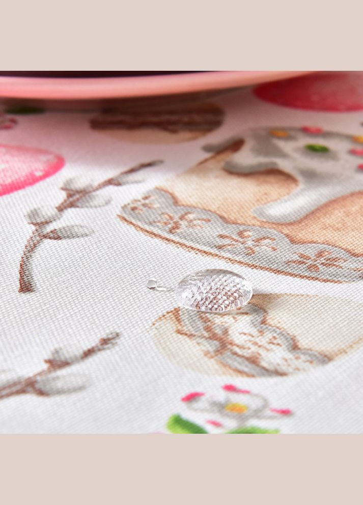 Скатертина 170х260 см – бавовняна скатертина з водовідштовхувальним покриттям, великодній принт святкова IDEIA (342128262)