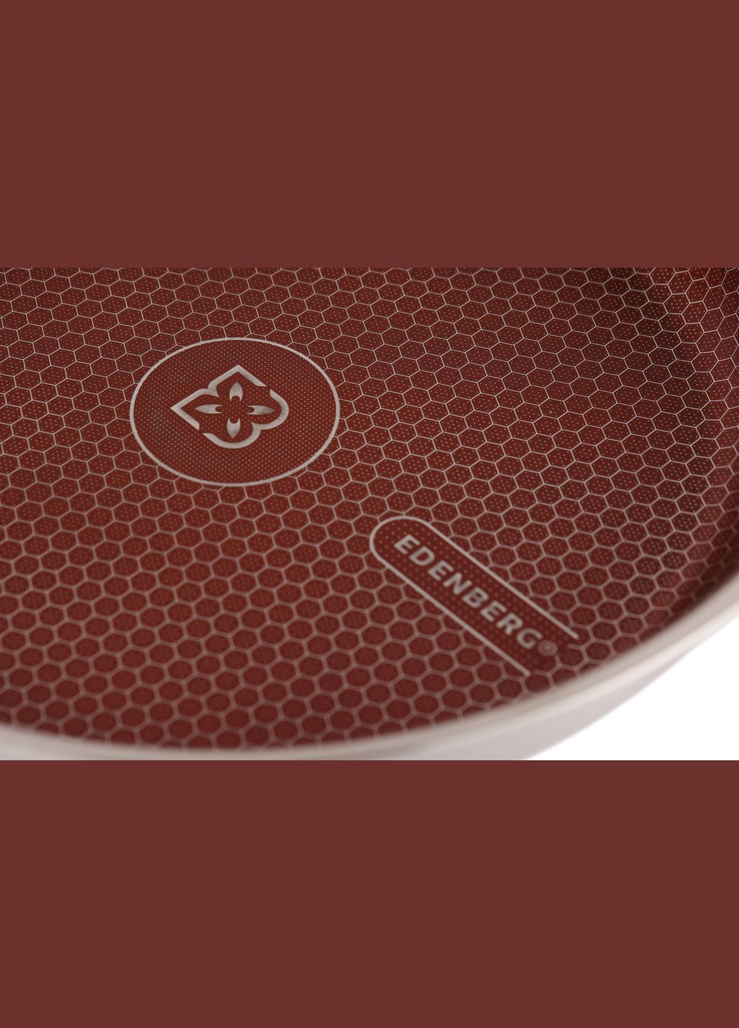 Сковорода з нержавіючої сталі з кришкою з тришаровим антипригарним покриттям 26 см (EB13029) Edenberg (264649756)