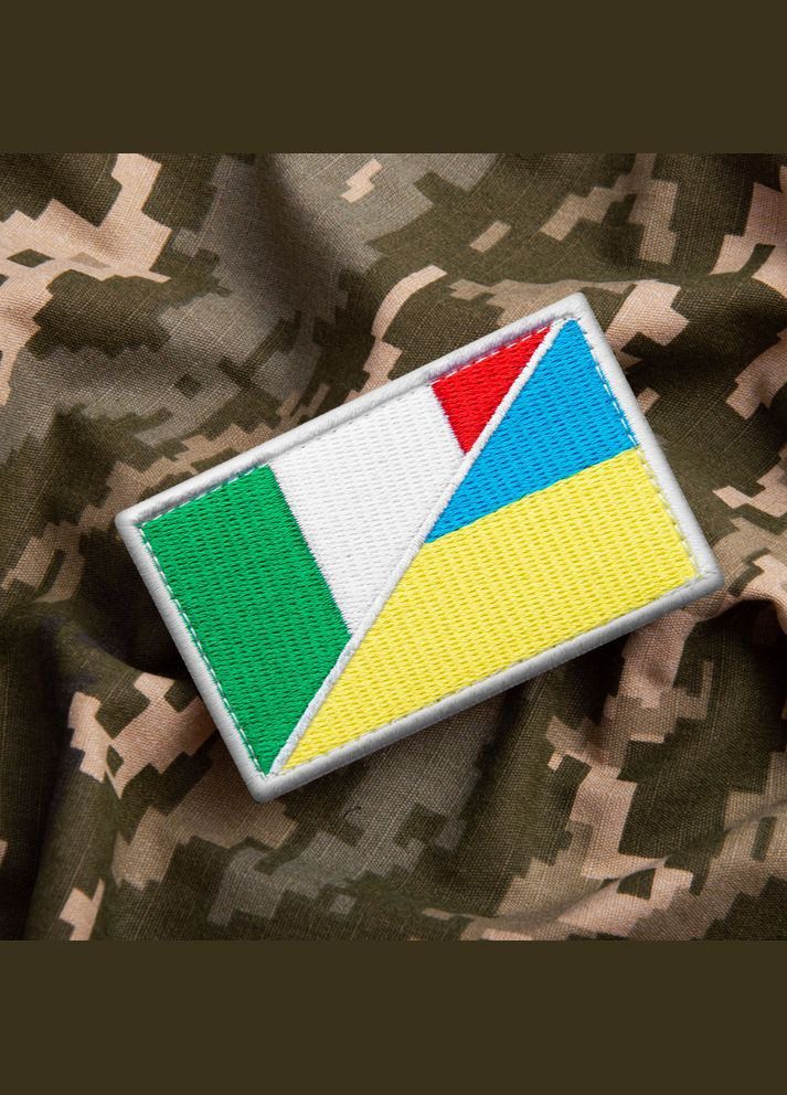 Набір шевронів 2 шт з липучкою Прапор України й Італії 5х8 см IDEIA (275870575)