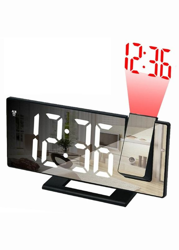 Зеркальные электронные часы с проектором времени с будильником и календарем (2103354304) No Brand (329194454)