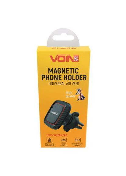 Держатель мобильного телефона UHV-5002BK/RD магнитный на дефлектор VOIN (362607060)