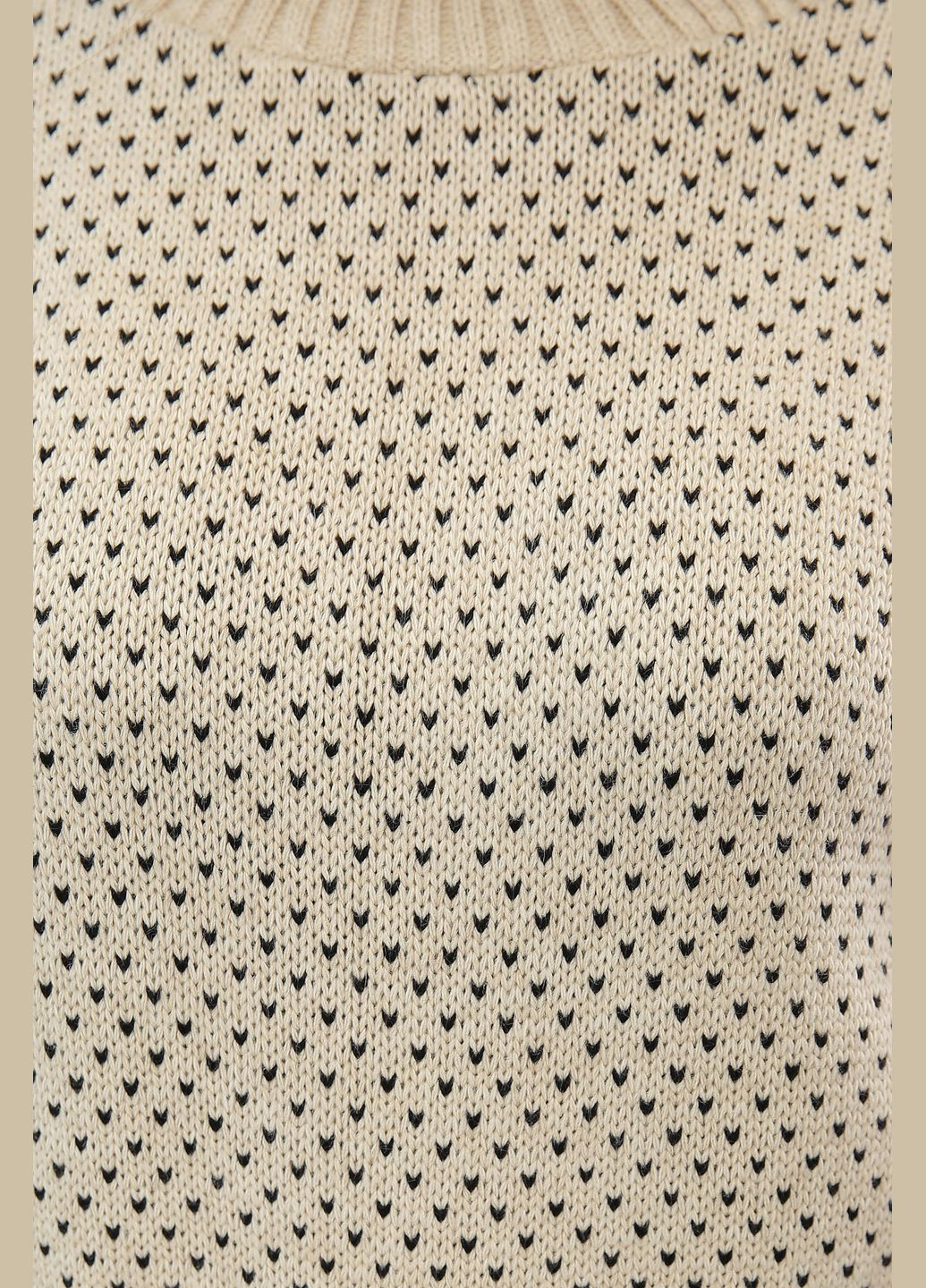 Темно-бежевий зимовий в'язаний жіночий светер вільного крою (-sviter-229) MarSe