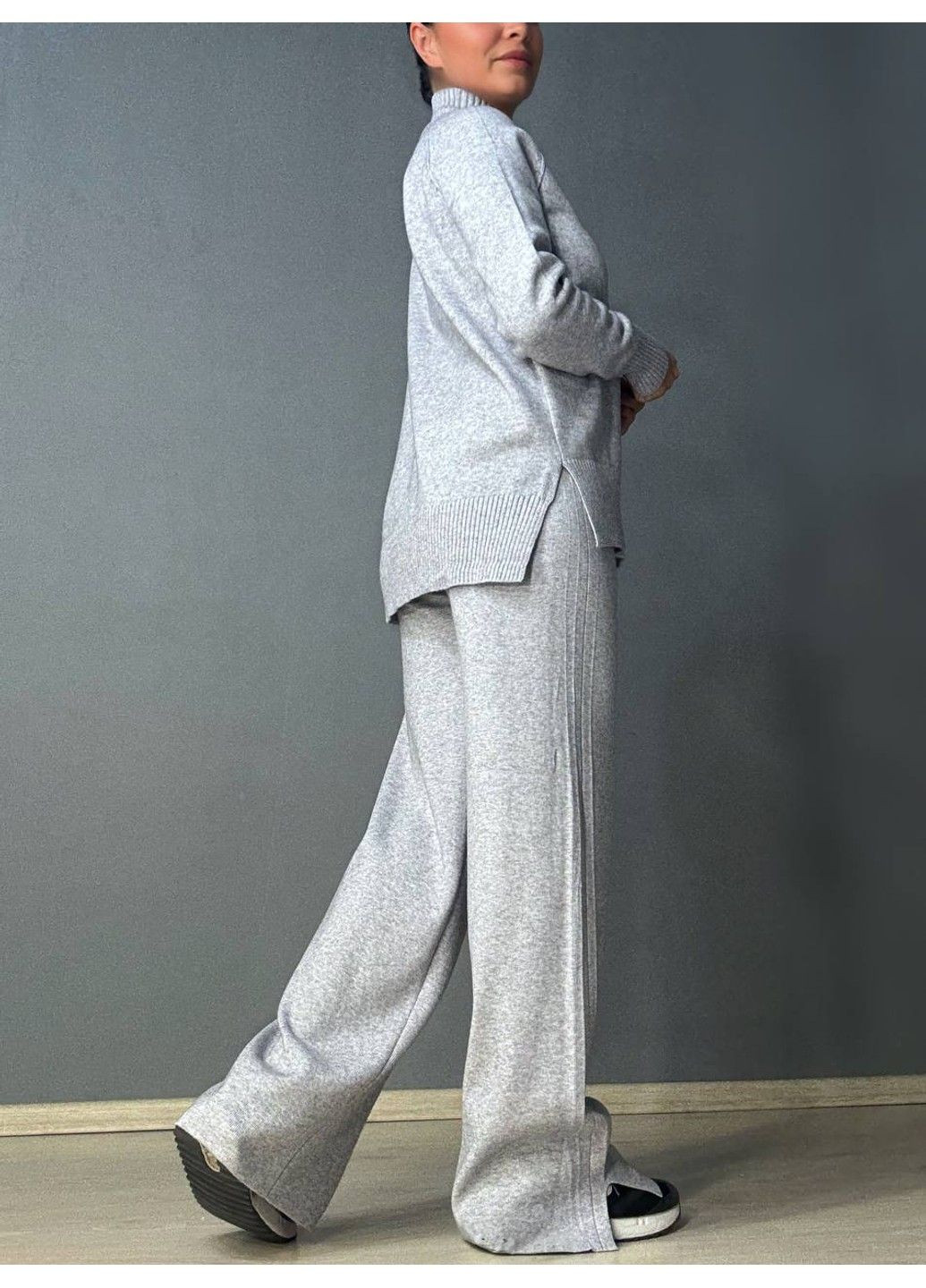 Костюм жіночий 6841-8636 светр з брюками палаццо оверсайз в’язаний Accorddream (358052236)
