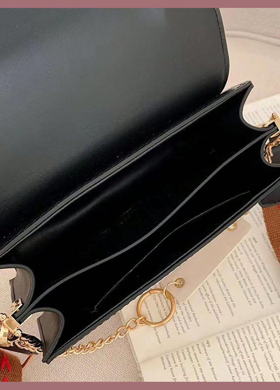 Женская сумка 5305 кросс-боди на три отдела черно бело голубая No Brand (306709639)