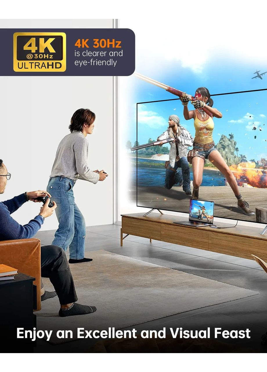 Док-станция Хаб USB-C R6 PD 6в1 с адаптером HDMI 4K 2 порта USB 3.0 устройство для чтения карт Micro SD слот для карт TF NOVOO (364462127)