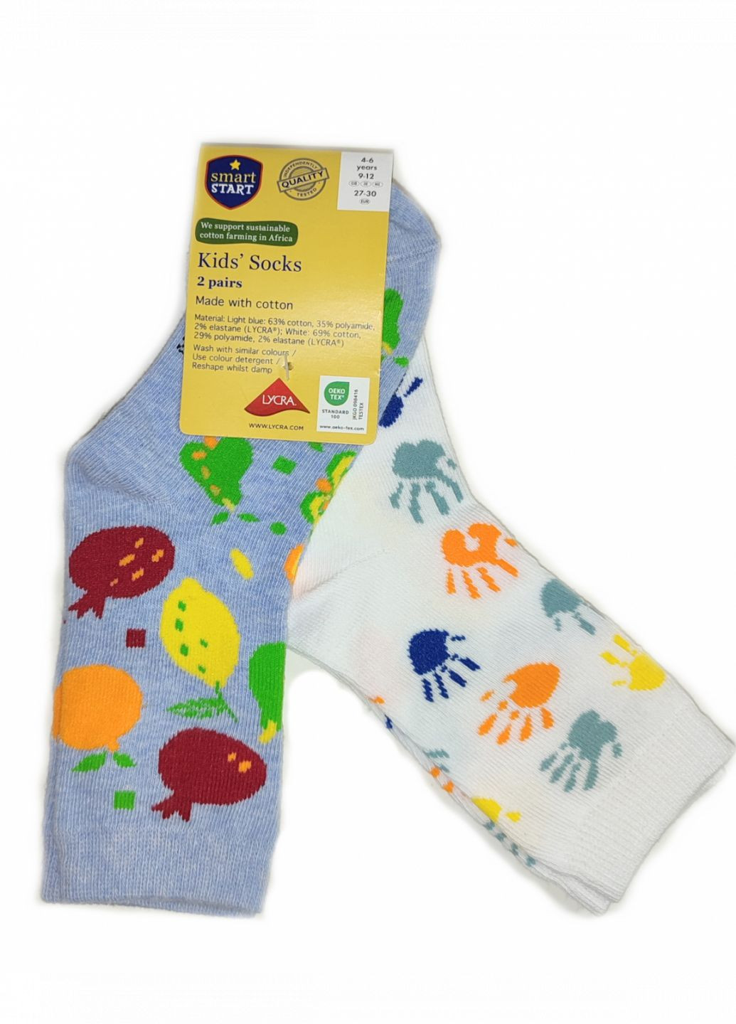 Шкарпетки набір 2 шт. для дівчинки 417883 Різнобарвний Smart Start (270363250)