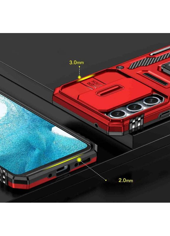 Ударостійкий чохол Camshield Army Ring з кільцем для Samsung Galaxy A35 / A55 Червоний Epik (372499412)