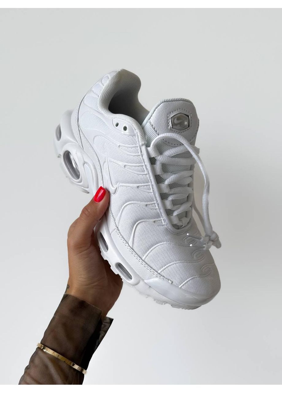 КРОССОВКИ ЖЕНСКИЕ NIKE MAX TN PLUS WHITE НАЙК АИР МАКС ТН ПЛЮС No Brand белые демисезоны (367170426)