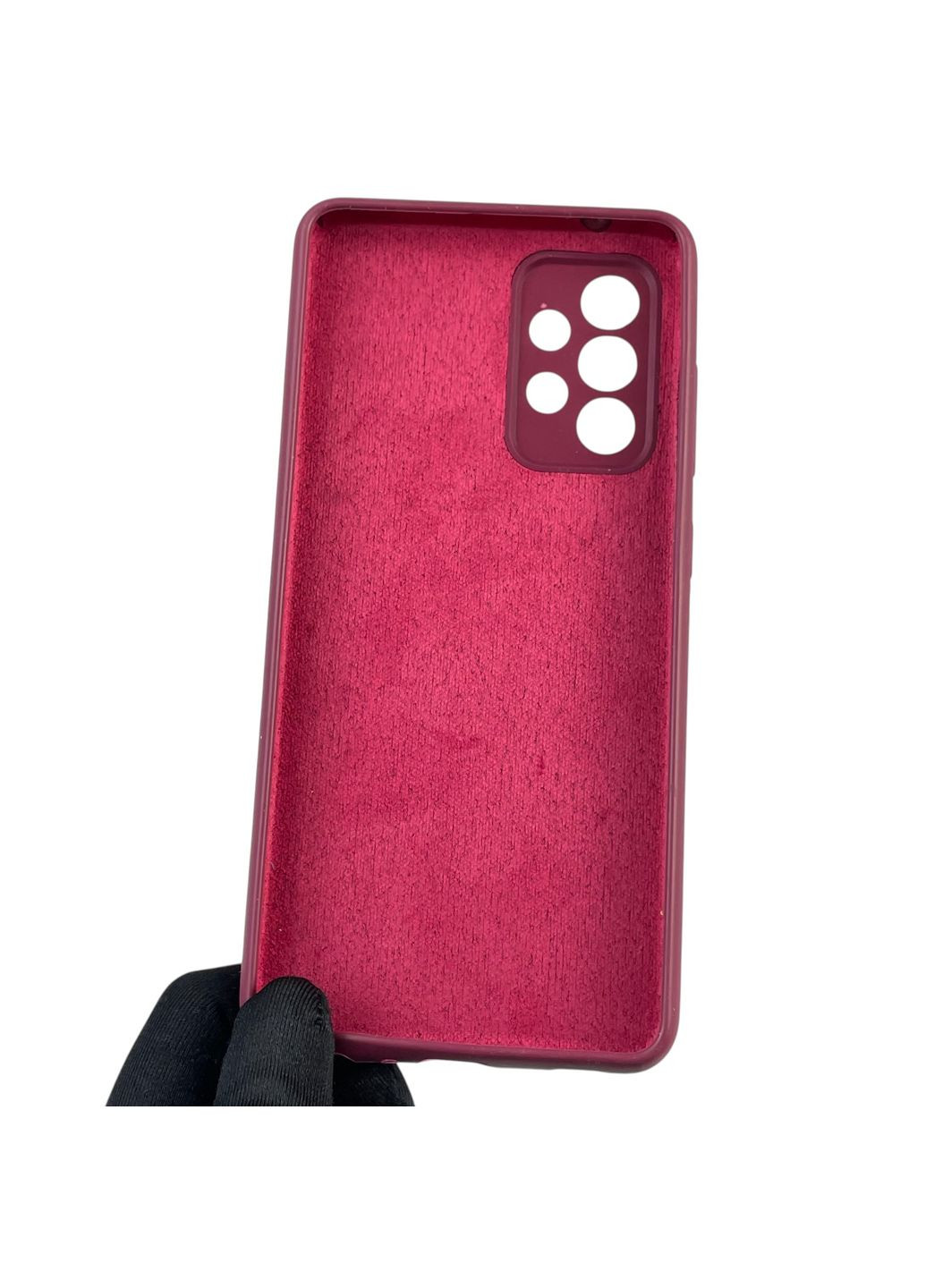 Чехол для Galaxy A52 5G (SM-A526) силиконовый с микрофиброй нескользящий на самсунг а52 5г бордовый Samsung (366388385)