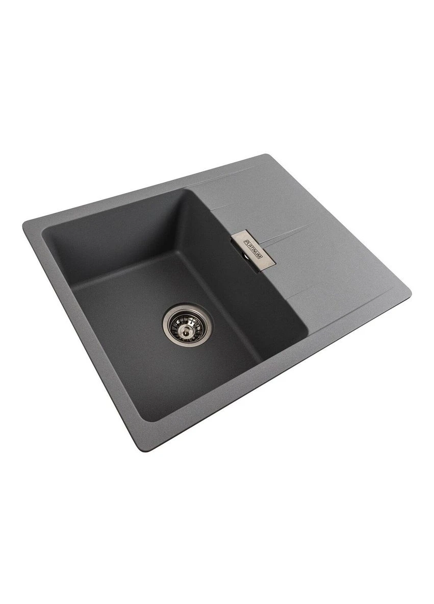 Гранітна мийка для кухні 6250 ZIRKONE матовий металік Platinum (381061533)