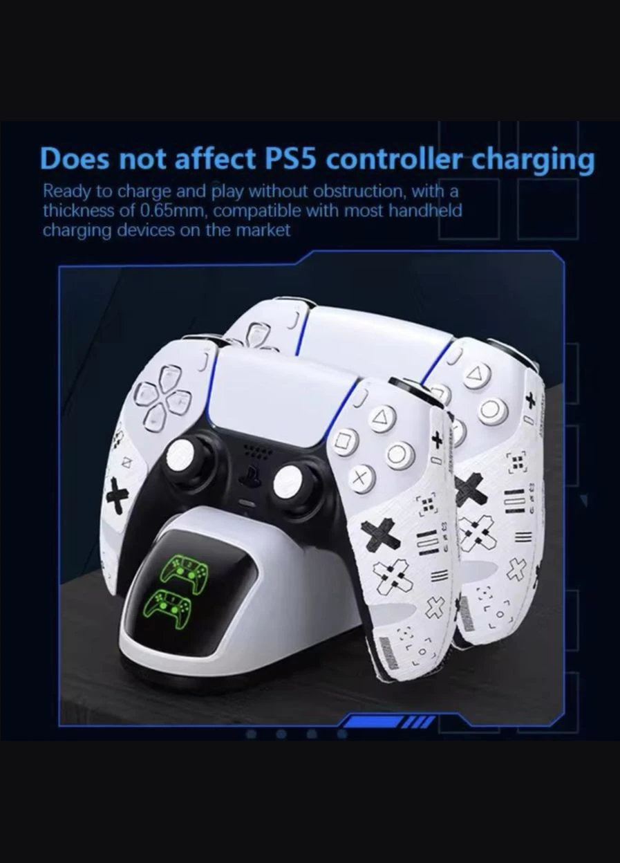 Наклейки для джойстика геймпада DualSense Sony PlayStation 5 Slim Fat Pro стики PS5 2 шт Белый DOBE (340276150)