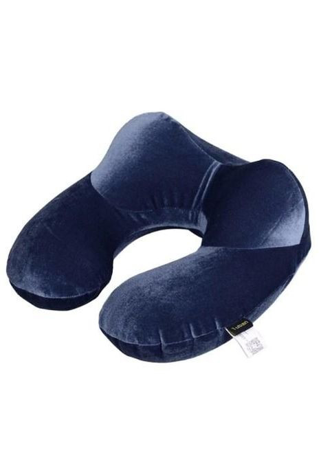 Надувная подушкаподголовник для путешествий велюровая - Dark Blue Primolux (262296951)