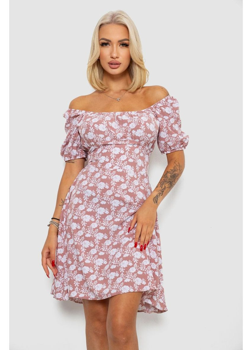 Пудровое платье софт с принтом,, 230r0105 Ager