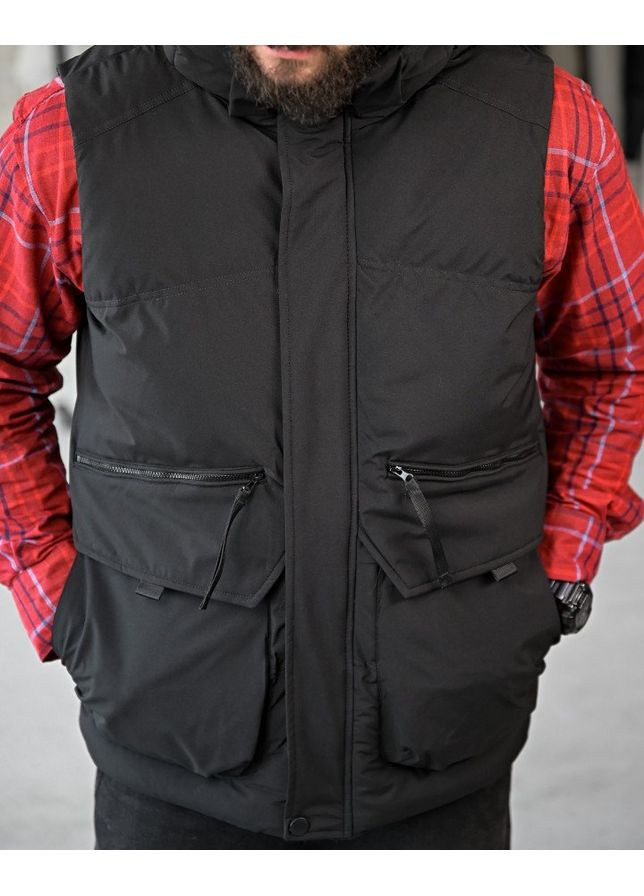 Мужская демисезонная жилетка черная No Brand (354308122)