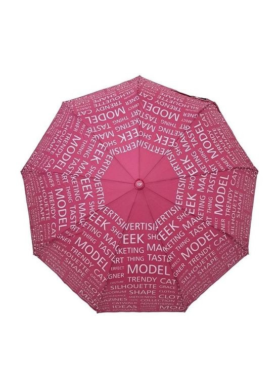 Зонт полуавтомат женский 593 "Words" на 9 спиц Малиновый Toprain (280827819)