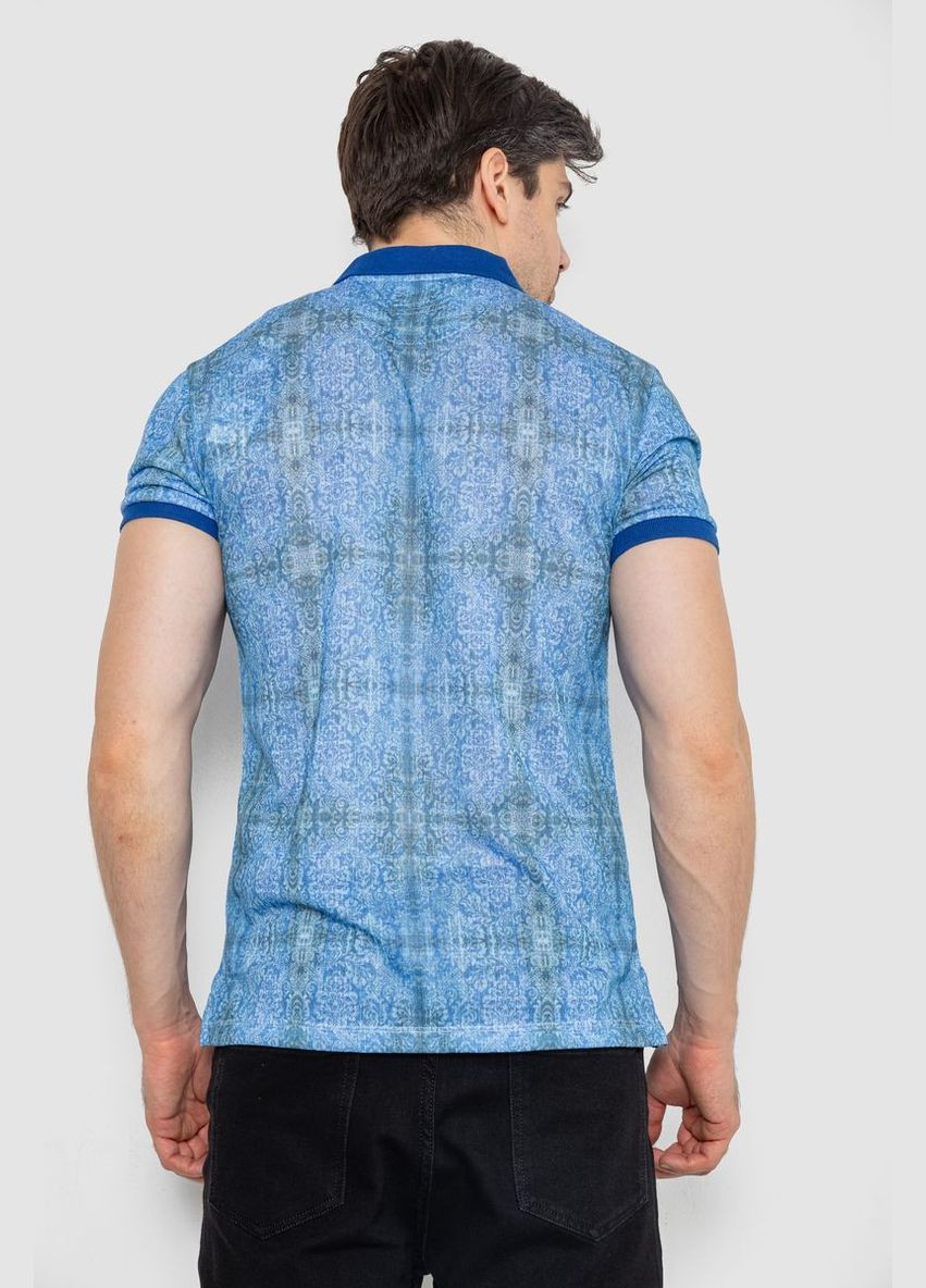 Синя поло чоловіче з синім принтом розмір l (sku_247r318) з коротким рукавом No Brand