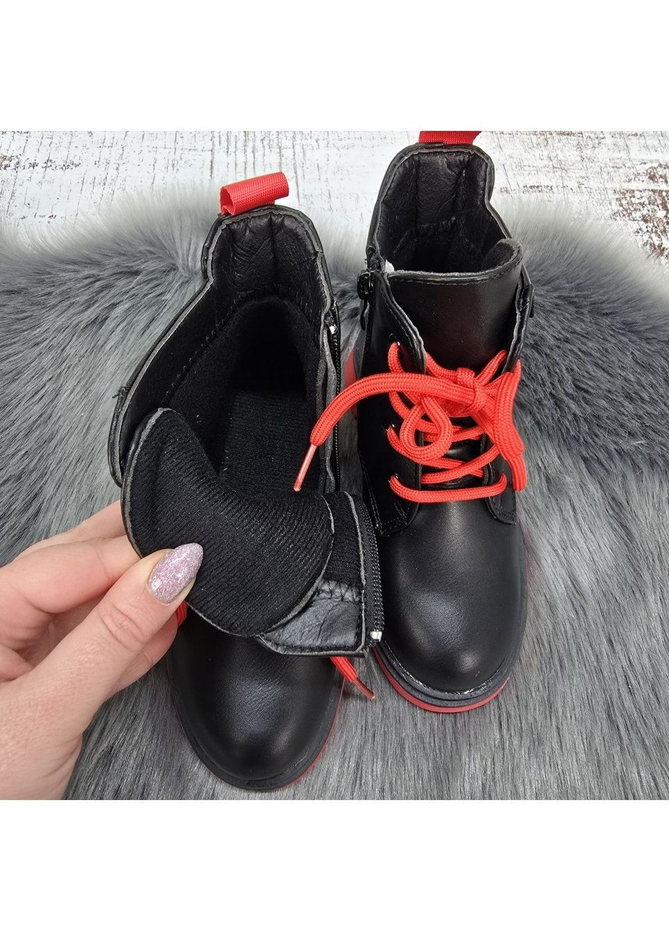 Черные повседневные осенние ботинки детские для девочки демисезонные Fashion