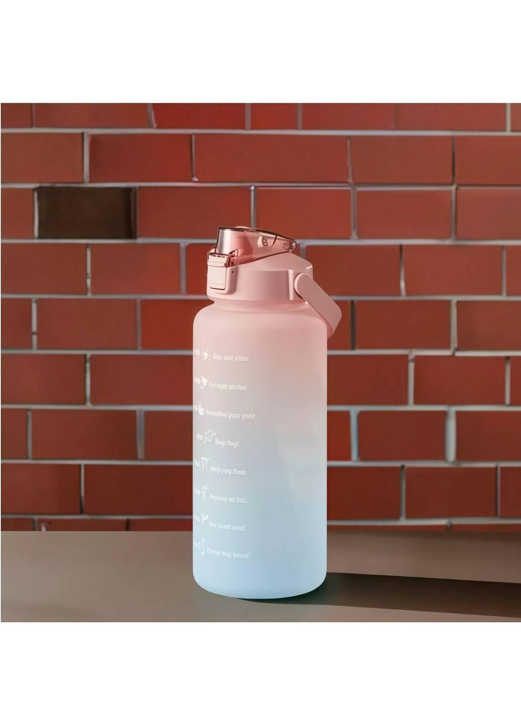 Стильна пластикова пляшка SPORT для води 2000мл. Рожева матова No Brand (296101817)