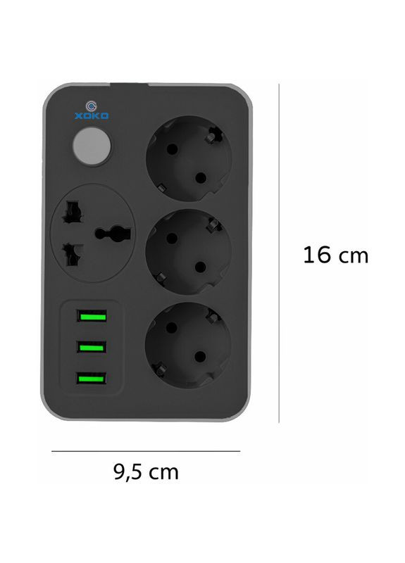 Мережевий фільтр SP-3-3-1, 1.8 м Gray (XK-SP-3-3-1-SL) XoKo (306581447)