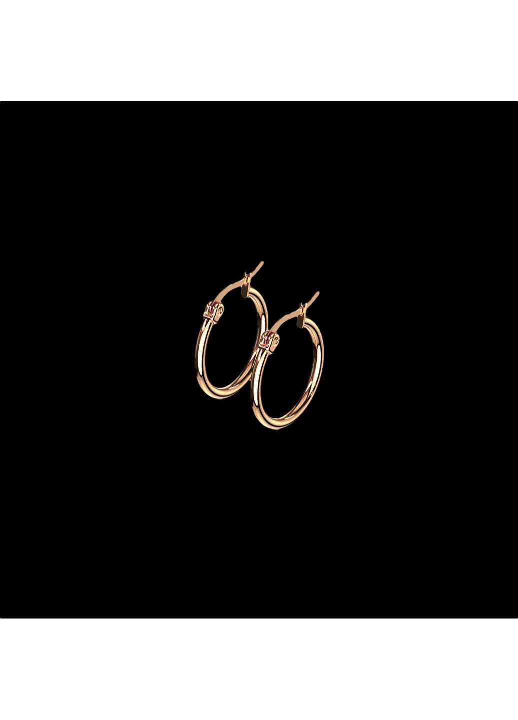 Класичні сережки-кільця (сережки-конго) із медичної сталі в кольорі рожеве золото діаметр 20мм Spikes (287337857)