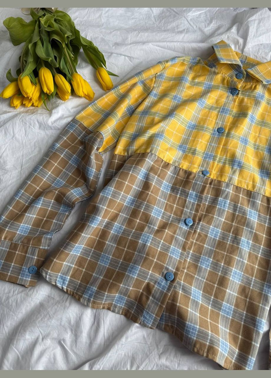 Желтая кэжуал рубашка в клетку Adelante