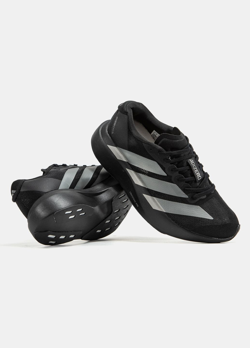Кроссовки женские и мужские Adidas Adizero Evo SL Black Silver | Адидас Адизеро Эво черный No Brand чёрные демисезоны (344464600)