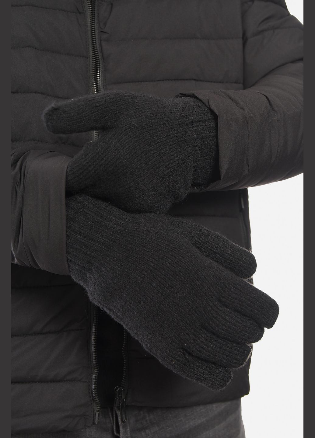 Перчатки мужские акриловые на меху черного цвета Let's Shop (307791470)