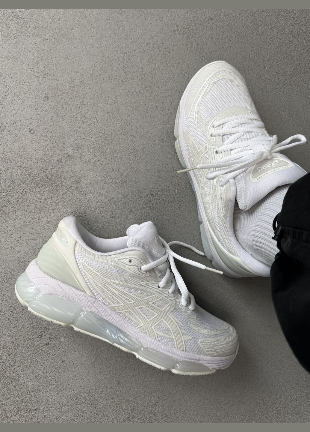 Белые демисезонные кроссовки мужские asics gel quantum 360 8 white glacier grey | асикс гель квантум 360 белые No Brand